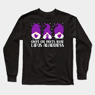 Gnome One Fights Alone Lupus Awareness Long Sleeve T-Shirt